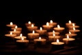 Burning candles with bright flames Royalty Free Stock Photo