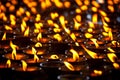 Burning candles in Buddhist temple