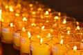 Burning candles at a Buddhist temple Royalty Free Stock Photo