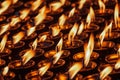 Burning candles in Buddhist temple Royalty Free Stock Photo