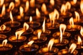 Burning candles in Buddhist temple Royalty Free Stock Photo