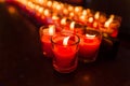 Burning candles at a Buddhist temple,Lighting of Praying candles Royalty Free Stock Photo