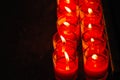 Burning candles at a Buddhist temple,Lighting of Praying candles Royalty Free Stock Photo