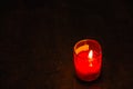 Burning candles at a Buddhist temple,Lighting of Praying candles Royalty Free Stock Photo