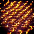 Burning candles in Buddhist temple. McLeod Ganj, Himachal Prades