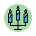 Burning candles, candlelight fill background vector icon which can easily modify or edit