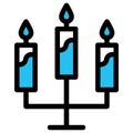 Burning candles, candlelight fill vector icon which can easily modify or edit