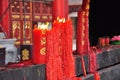 Burning candles. Chinese buddhist temple Royalty Free Stock Photo