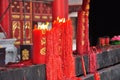 Burning candles. Chinese buddhist temple