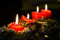 Candles, Advent, Christmas wreath, Christmas decorations Royalty Free Stock Photo