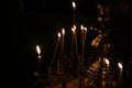 burning candles in the church on the altar Royalty Free Stock Photo