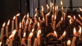 Burning candles in a church on Kyat island Royalty Free Stock Photo