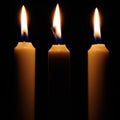Burning Candles in the Dark Royalty Free Stock Photo