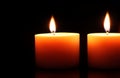 Burning candles in the dark night for a concept Royalty Free Stock Photo