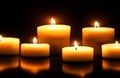 Burning candles in the dark night for a concept Royalty Free Stock Photo
