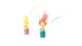 Burning Candles Fire Warmth Light Vector, vector design Generative AI Royalty Free Stock Photo