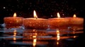 Burning candles isolated on black Royalty Free Stock Photo