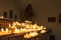 Burning candles in a monastery, Dietramszell city , Bavaria, Germany