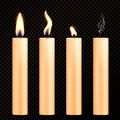 Burning Candles Realistic Set Royalty Free Stock Photo