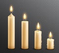 Burning Candles Realistic Transparent Background Royalty Free Stock Photo