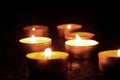 Burning candles with a small depth of field. The concept of grief or mourning.