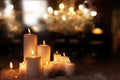 Candles with festive lights