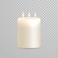 Burning candles three wicks vector set