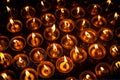 Burning candles in Tibetan Buddhist temple