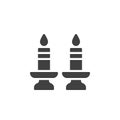 Burning candles vector icon