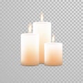 Burning candles wicks vector set Royalty Free Stock Photo