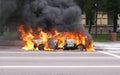 Burning car Royalty Free Stock Photo