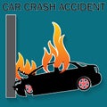 Burning car crash