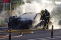 Burning Car Royalty Free Stock Photo