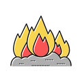 burning carbage color icon vector illustration Royalty Free Stock Photo