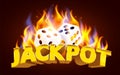 Burning casino dices. Hot casino concept. Fire game.