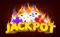 Burning casino dices. Hot casino concept. Fire game