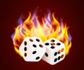 Burning casino dices. Hot casino game concept.