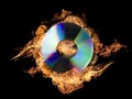 Burning CD Royalty Free Stock Photo