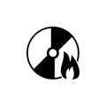 Burning CD, Burn DVD Flat Vector Icon Royalty Free Stock Photo