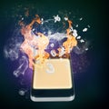 Burning cellphone