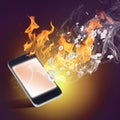 Burning cellphone