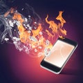 Burning cellphone