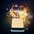 Burning cellphone