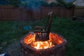 A burning chair