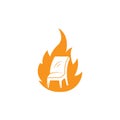 burning chair icon vector illustration design