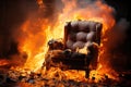 A burning chair, a state of emotional burnout in the office, a sign of collapse. Deadline and postponement of issuing