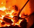 Burning charcoal in the background Royalty Free Stock Photo