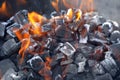 Burning charcoal. Royalty Free Stock Photo
