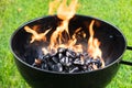 Burning Charcoal in a Grill Royalty Free Stock Photo