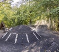 Burning charcoal pile in the forest Royalty Free Stock Photo